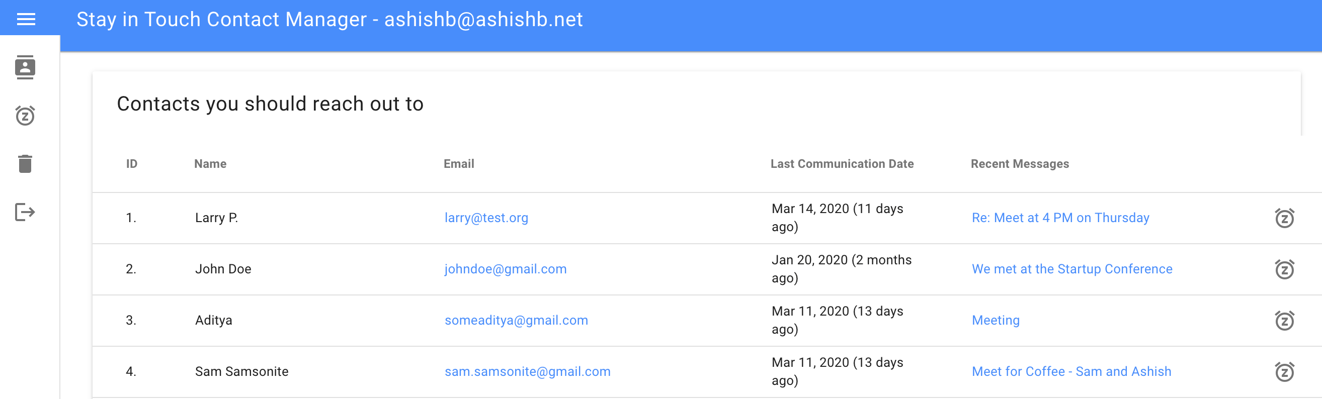 Screenshot of App in Browser